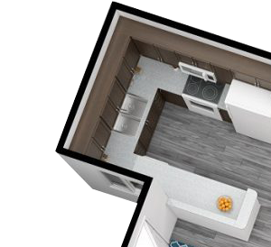 Zinc Apartments Platinum 3D Floor Plan Zinc Apartments Platinum 3D Floor Plan
